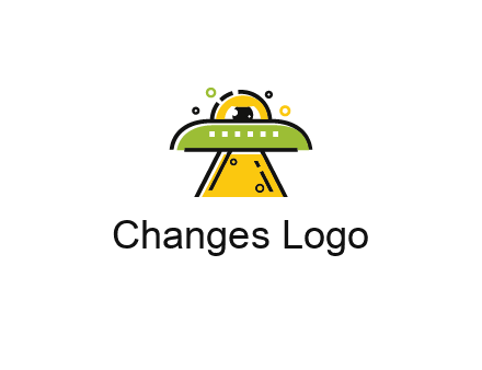 alien eye and spaceship logo