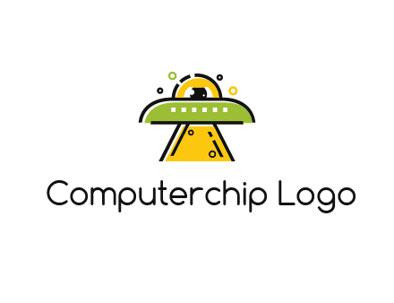 alien eye and spaceship logo