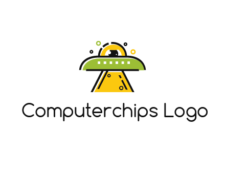 alien eye and spaceship logo