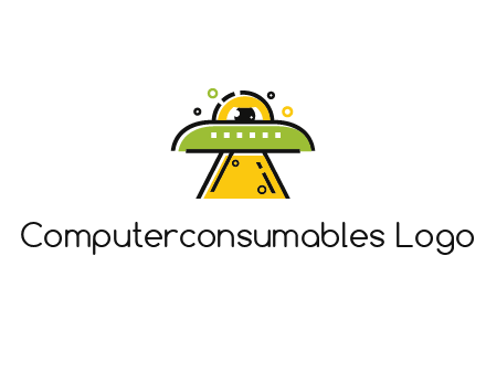alien eye and spaceship logo