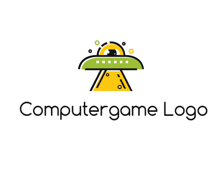 alien eye and spaceship logo