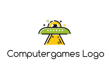 alien eye and spaceship logo