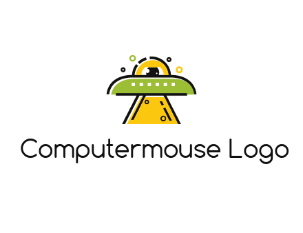 alien eye and spaceship logo