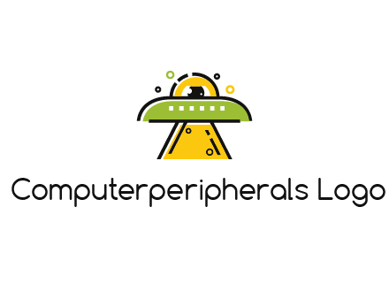 alien eye and spaceship logo