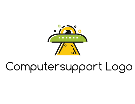 alien eye and spaceship logo