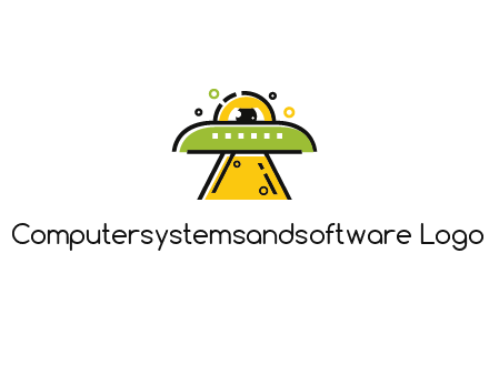 alien eye and spaceship logo