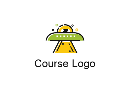 alien eye and spaceship logo