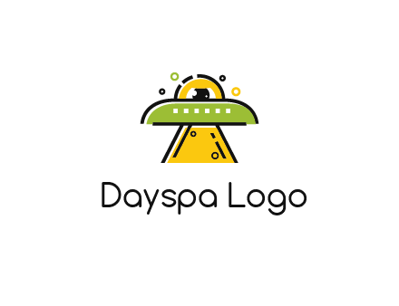 alien eye and spaceship logo