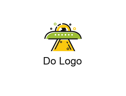 alien eye and spaceship logo