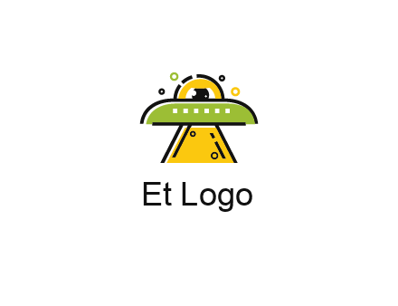 alien eye and spaceship logo