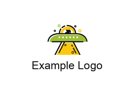 alien eye and spaceship logo