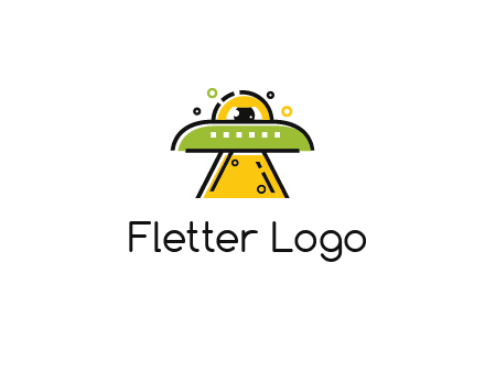alien eye and spaceship logo