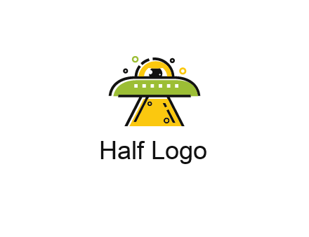 alien eye and spaceship logo
