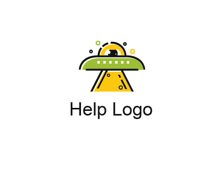 alien eye and spaceship logo