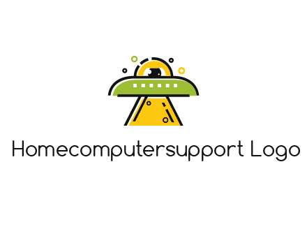 alien eye and spaceship logo