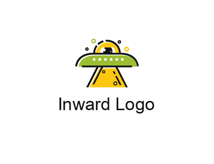 alien eye and spaceship logo