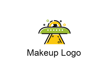 alien eye and spaceship logo