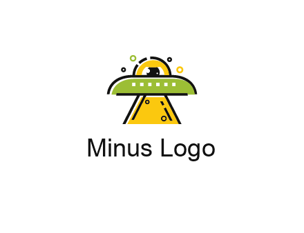 alien eye and spaceship logo