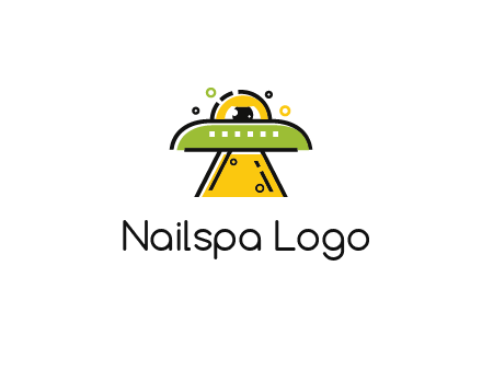 alien eye and spaceship logo
