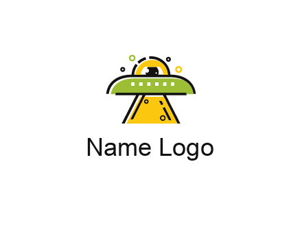 alien eye and spaceship logo
