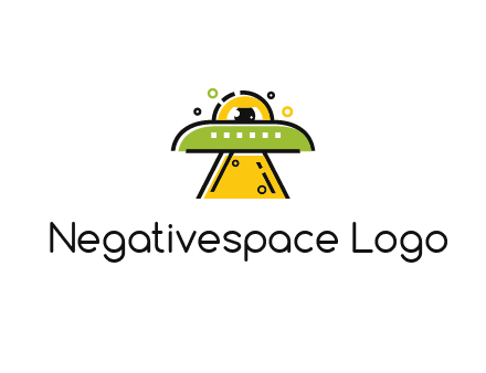 alien eye and spaceship logo