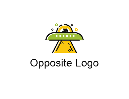 alien eye and spaceship logo