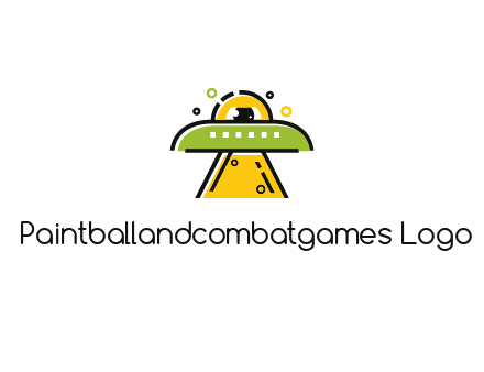 alien eye and spaceship logo