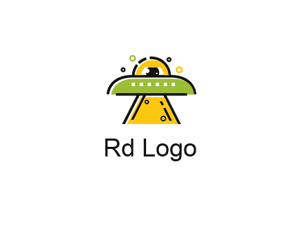 alien eye and spaceship logo