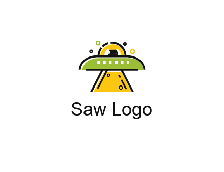 alien eye and spaceship logo