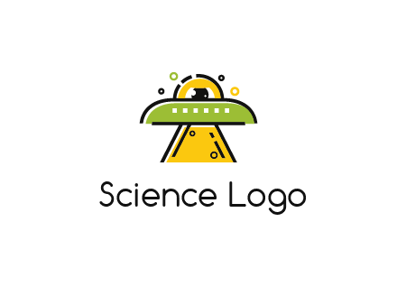 alien eye and spaceship logo