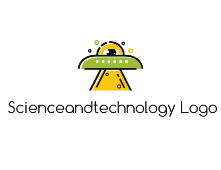 alien eye and spaceship logo
