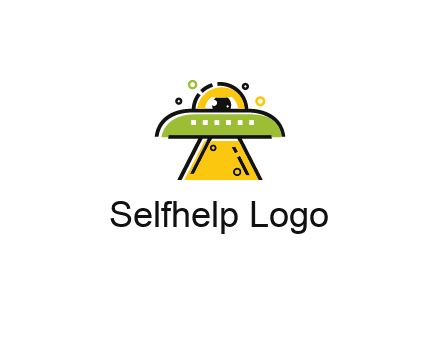 alien eye and spaceship logo