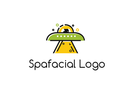 alien eye and spaceship logo