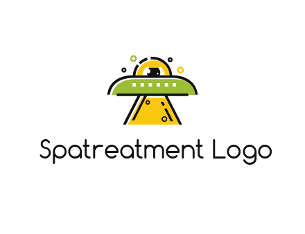 alien eye and spaceship logo
