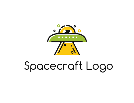 alien eye and spaceship logo