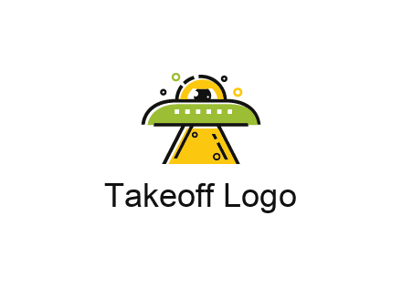 alien eye and spaceship logo