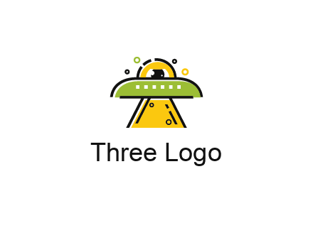 alien eye and spaceship logo
