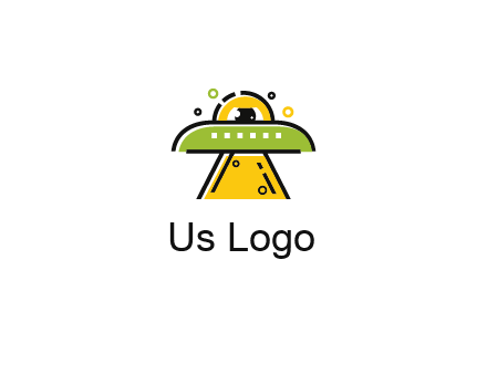 alien eye and spaceship logo