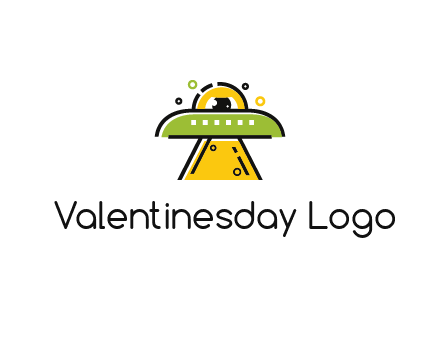 alien eye and spaceship logo
