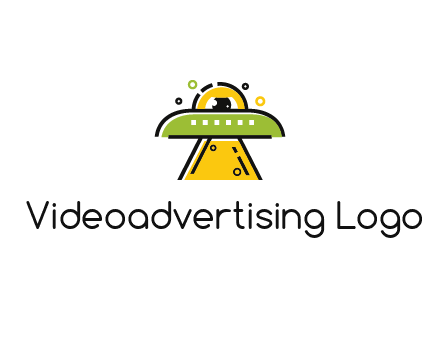 alien eye and spaceship logo