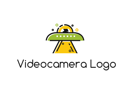 alien eye and spaceship logo