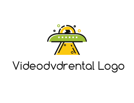 alien eye and spaceship logo