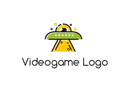 alien eye and spaceship logo