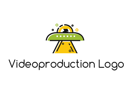 alien eye and spaceship logo