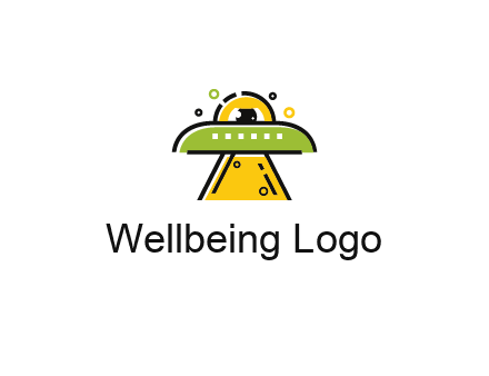 alien eye and spaceship logo