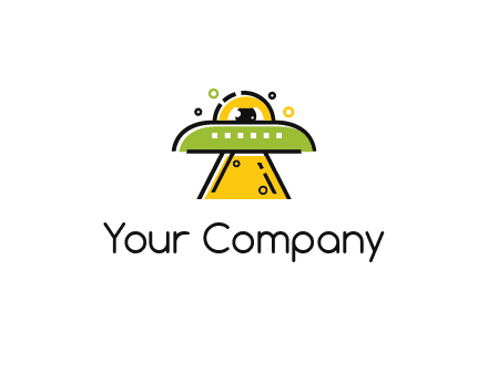 alien eye and spaceship logo