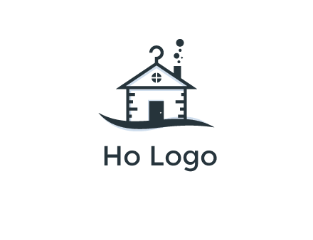 abstract dry cleaning house logo