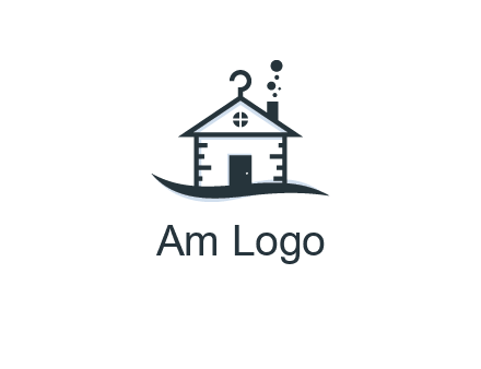 abstract dry cleaning house logo