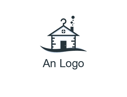 abstract dry cleaning house logo
