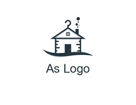 abstract dry cleaning house logo